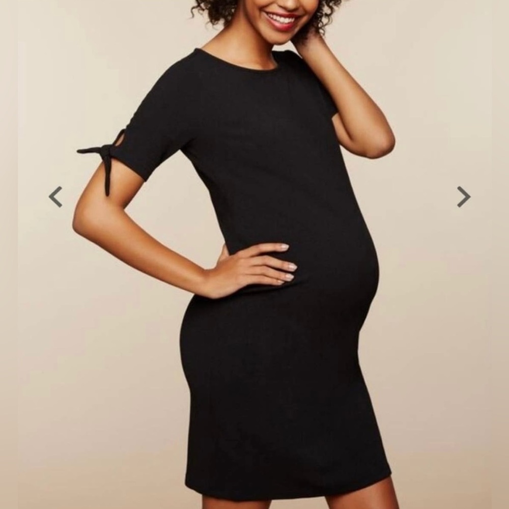 COPY - Motherhood Maternity Black Bow Sleeve Dress M